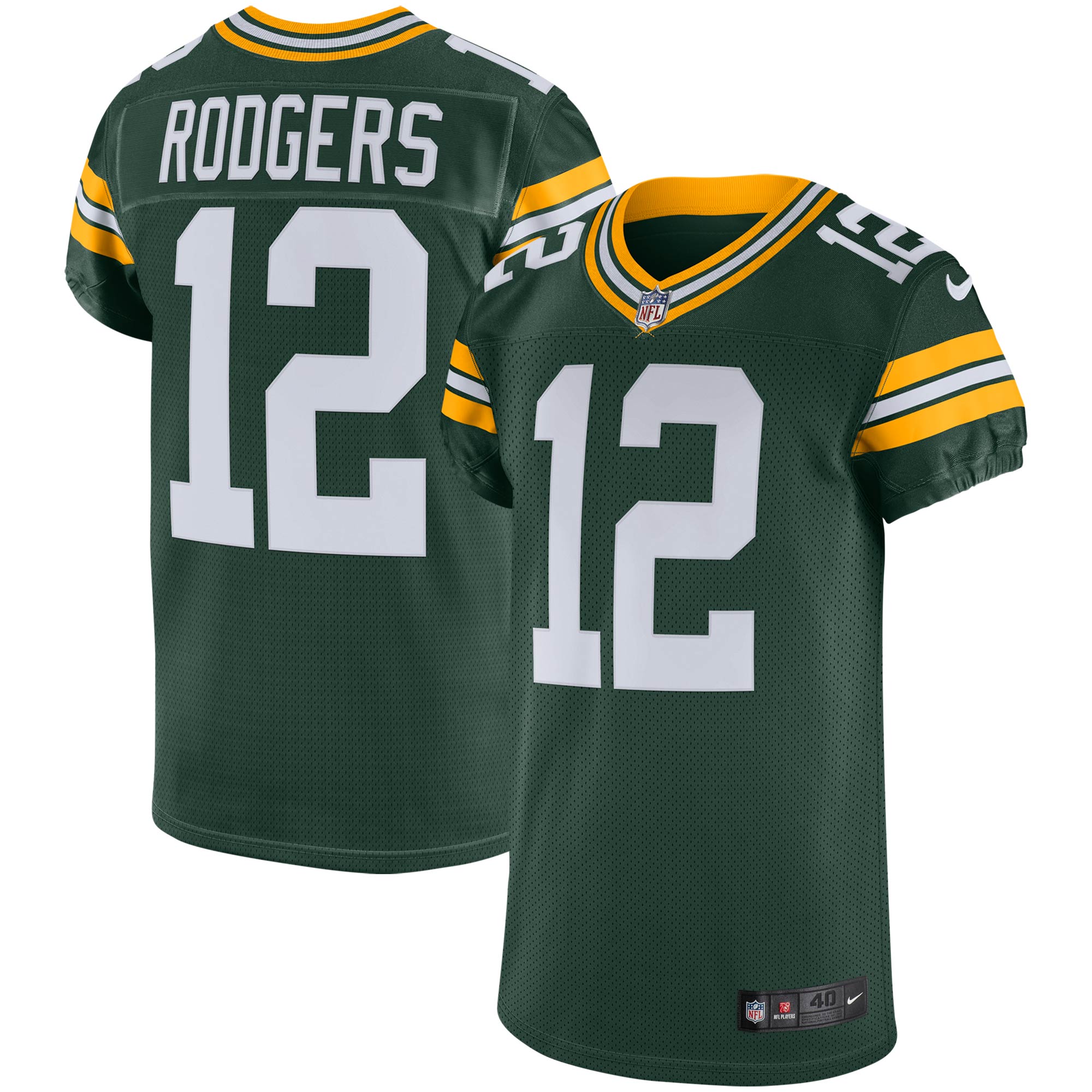 Aaron Rodgers Green Bay Packers Nike Classic Elite Player Jersey - White/Green