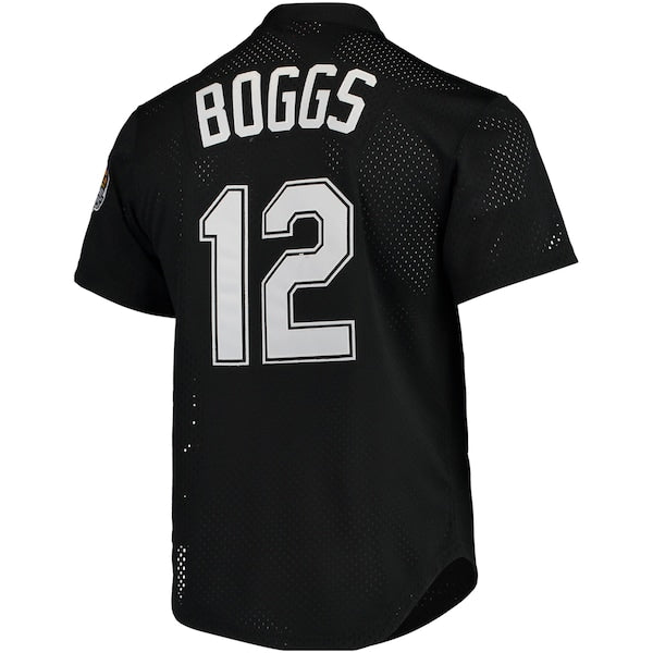 Wade Boggs Tampa Bay Rays Cooperstown Collection 1991 Mesh Batting Practice Jersey - Black