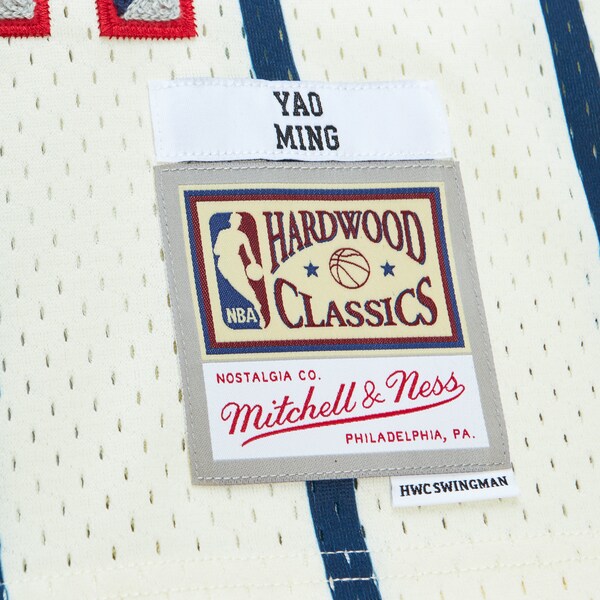 Yao Ming Houston Rockets Chainstitch Swingman Jersey - Cream
