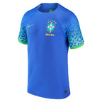 Custom Brazil National Team Nike 2022/23 Away Breathe Stadium Replica Blank Jersey - Blue