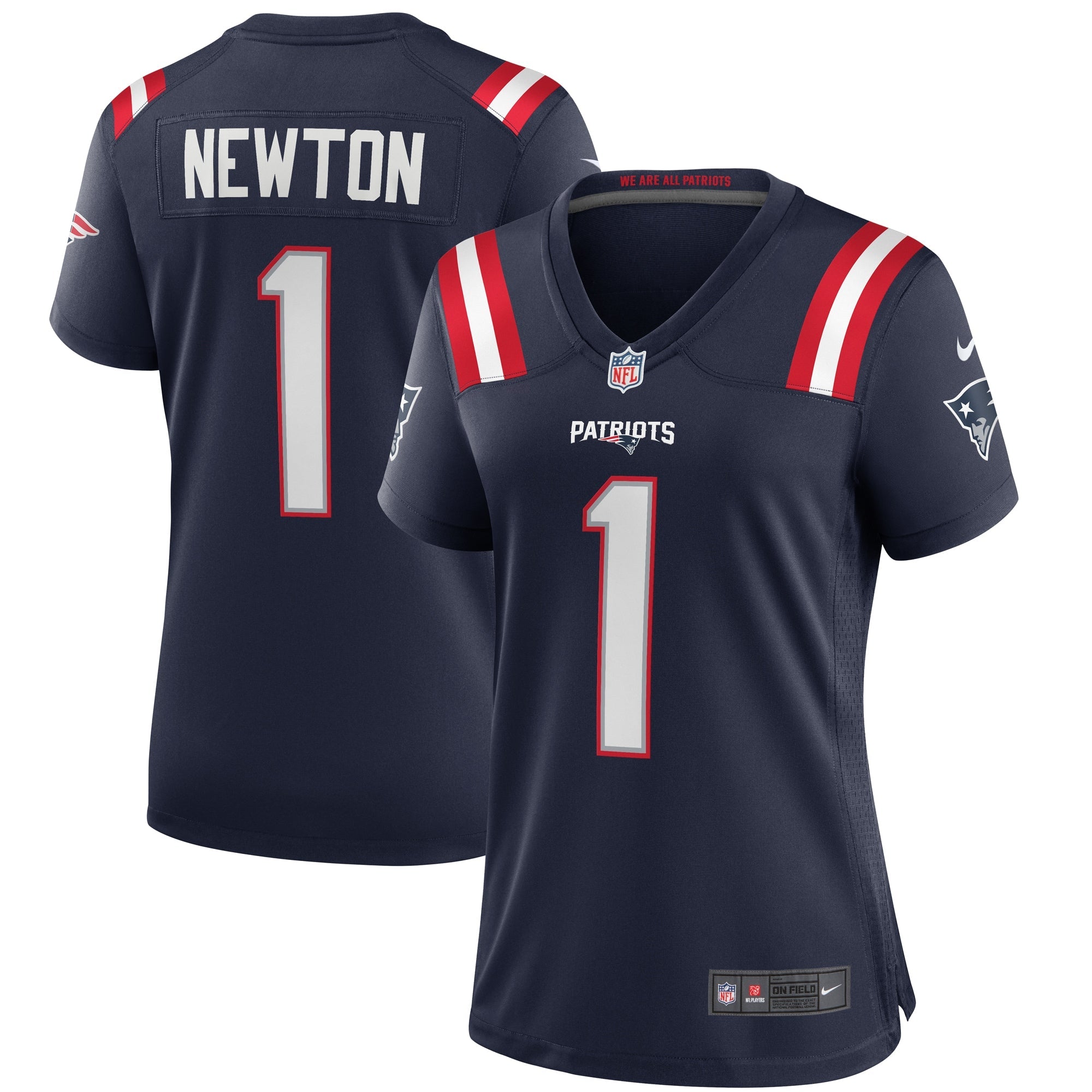Cam Newton New England Patriots Nike Women's Alternate Game Jersey - Red/Navy