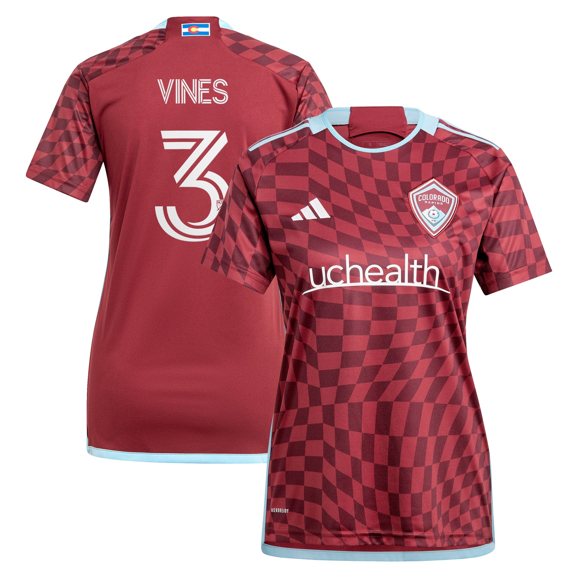 Sam Vines Colorado Rapids adidas Women's 2024 New Day Kit Replica Player Jersey - Light Blue/Burgundy