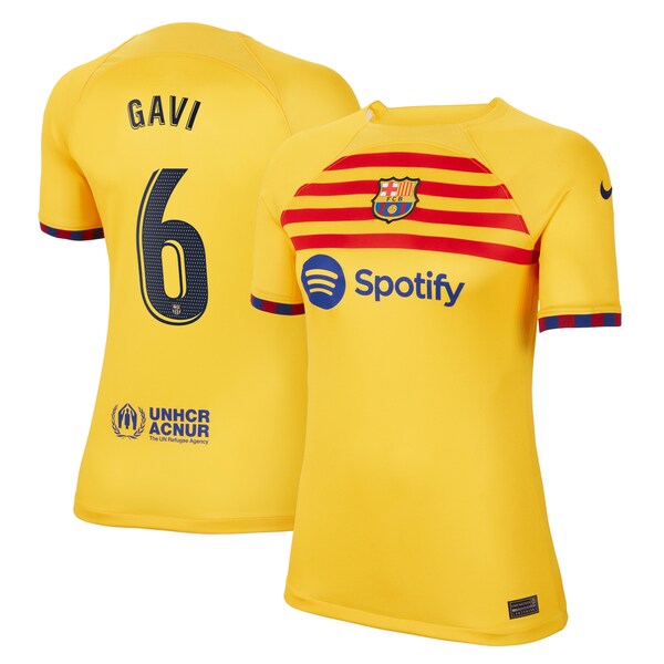 Gavi Barcelona Nike Women's 2022/23 Fourth Breathe Stadium Replica Player Jersey - Yellow