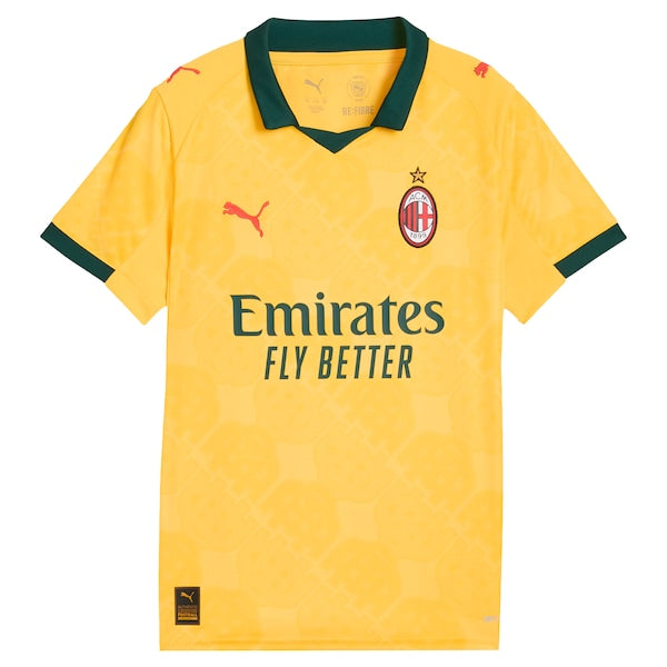 AC Milan Puma Youth 2025/26 Third Replica Jersey - Yellow/White