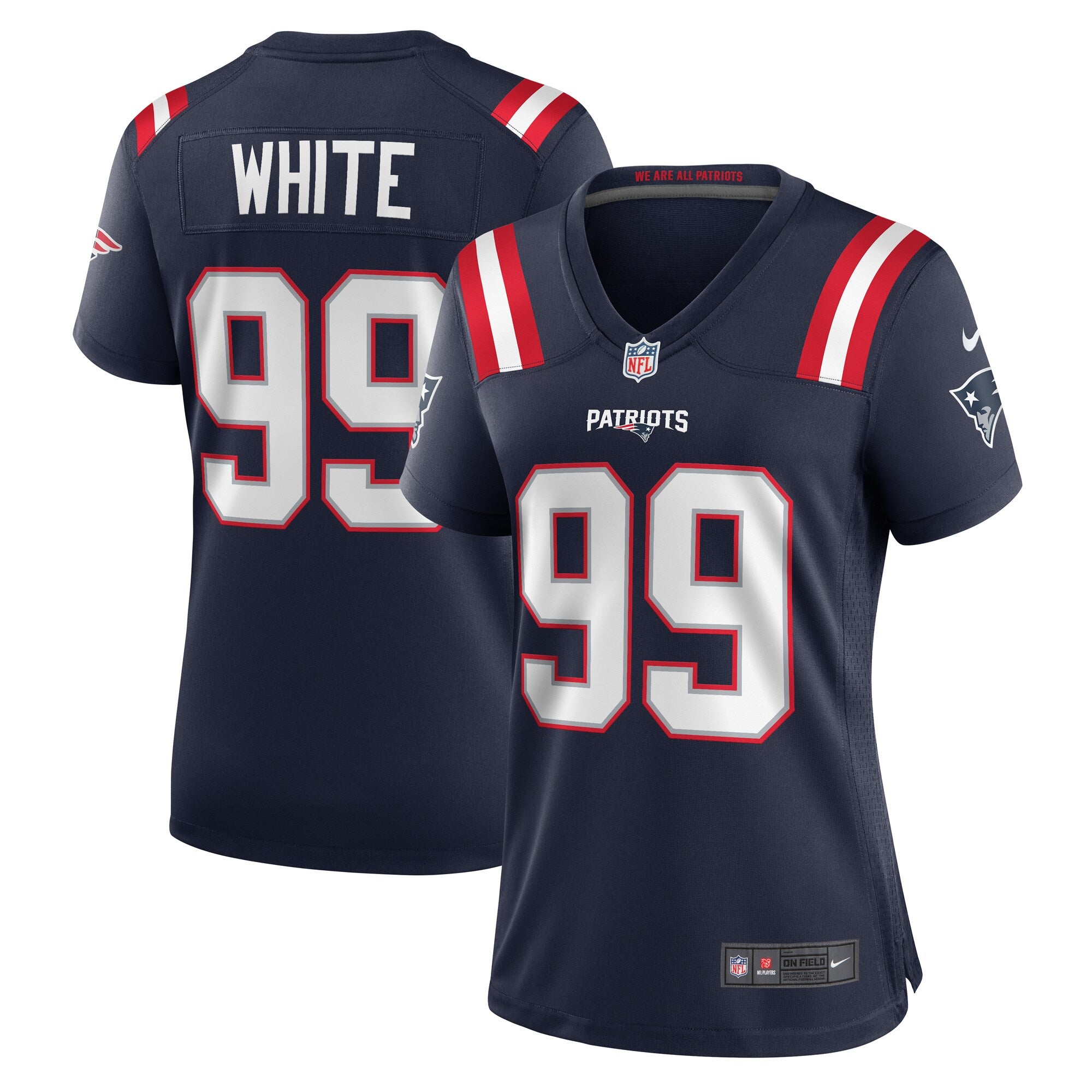 Keion White New England Patriots Nike Women's Alternate Team Game Jersey - Red/Navy/White