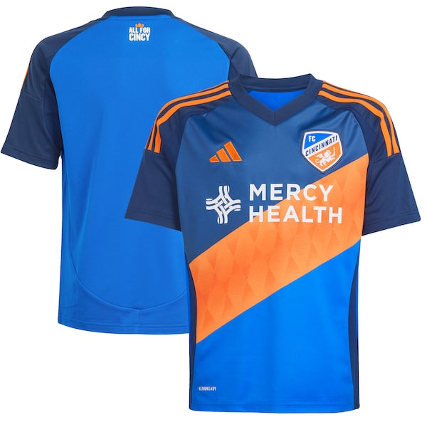 FC Cincinnati adidas Youth 2025 Orange and Blue Legacy Kit Replica Jersey - Blue