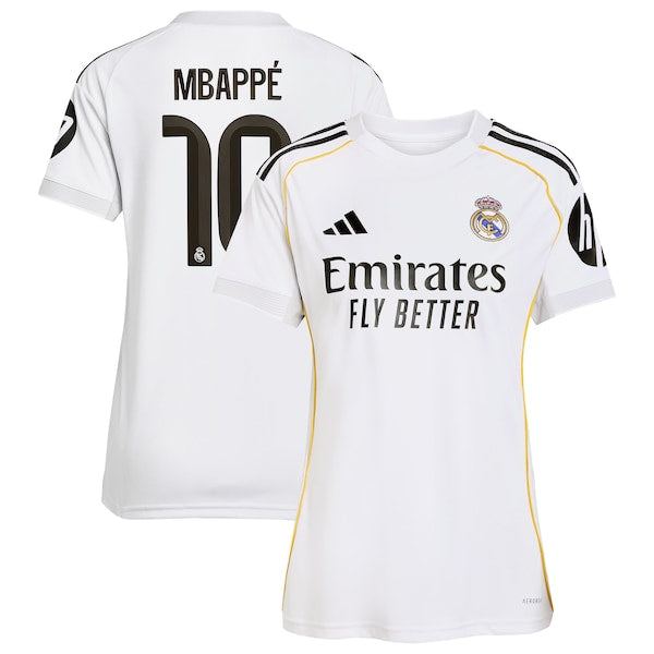 Kylian Mbappé Los Merengues adidas Women's 2025/26 Home Replica Player Jersey - White/Blue
