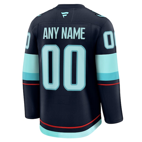 Seattle Kraken  Home Premium Custom Jersey - Deep Sea Blue/White