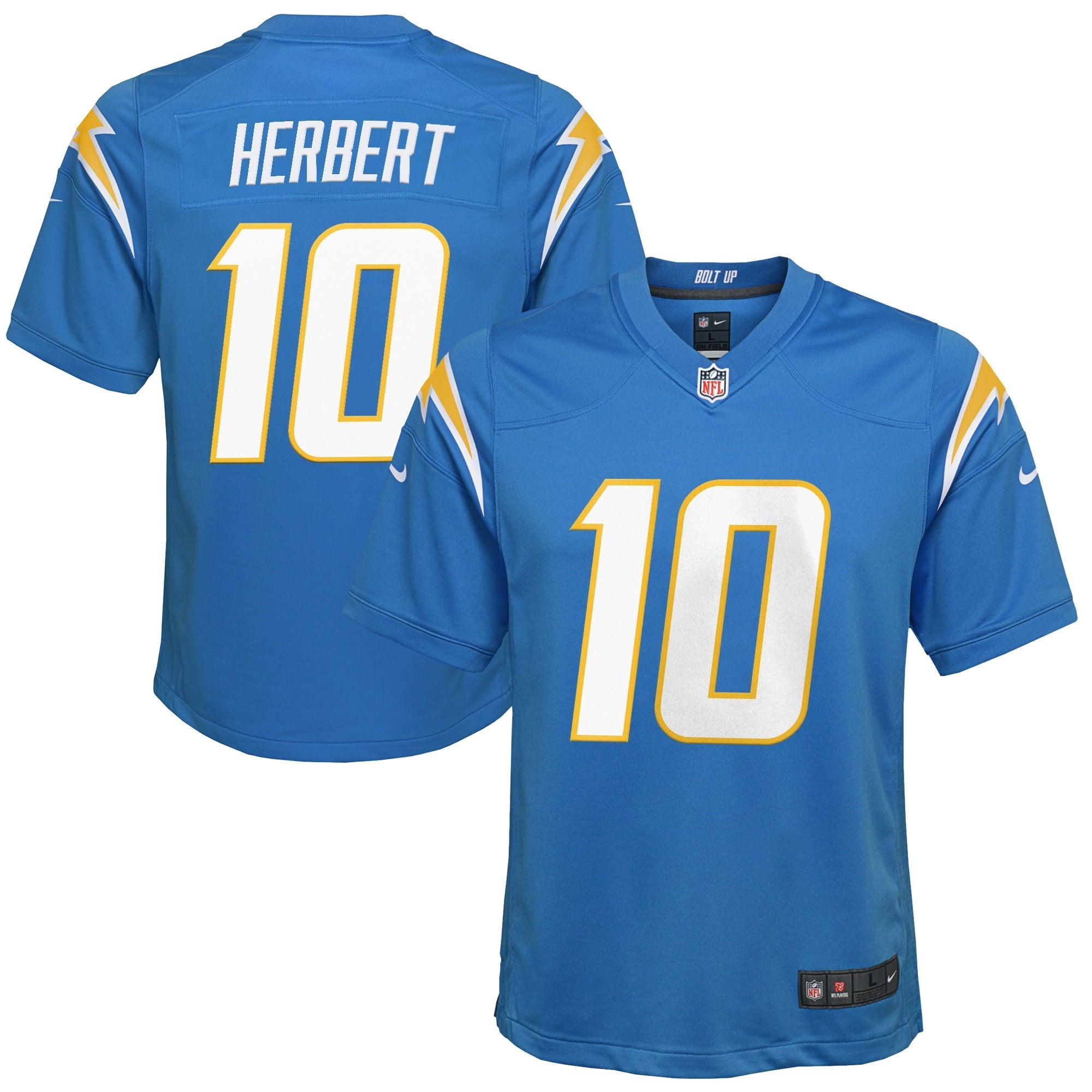 Justin Herbert Los Angeles Chargers Nike Youth Game Jersey - White/Navy/Powder Blue/Royal