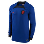 Netherlands National Team Nike 2022/23 Home Breathe Stadium Replica Blank Long Sleeve Jersey - Blue