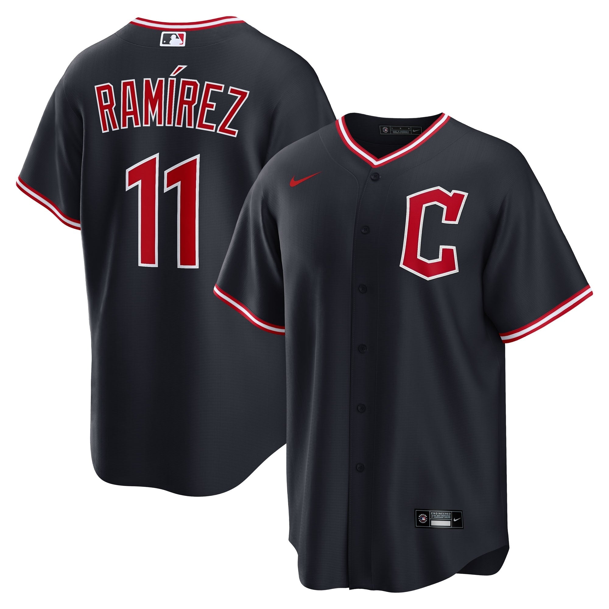 José Ramírez Cleveland Guardians Nike Alternate 2 Replica Jersey - Red/Navy