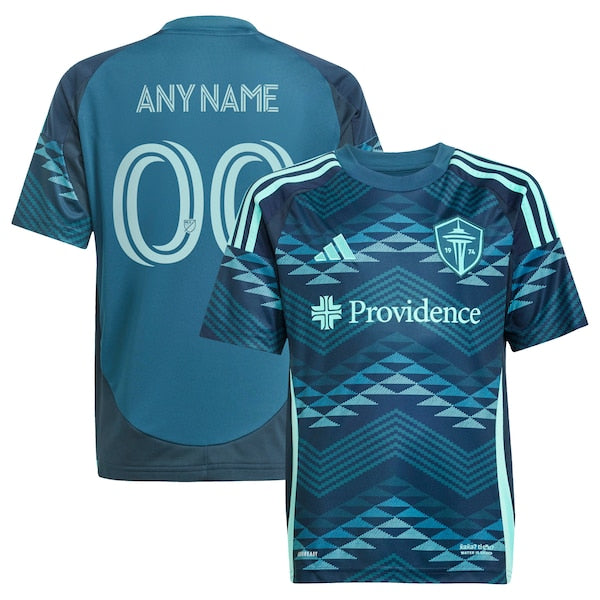 Seattle Sounders FC adidas Youth 2025 The Salish Sea Kit Replica Custom Jersey - Blue
