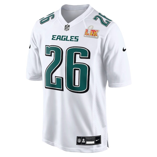 Saquon Barkley Philadelphia Eagles Nike Super Bowl LIX Fashion Game Player Jersey - Tundra White