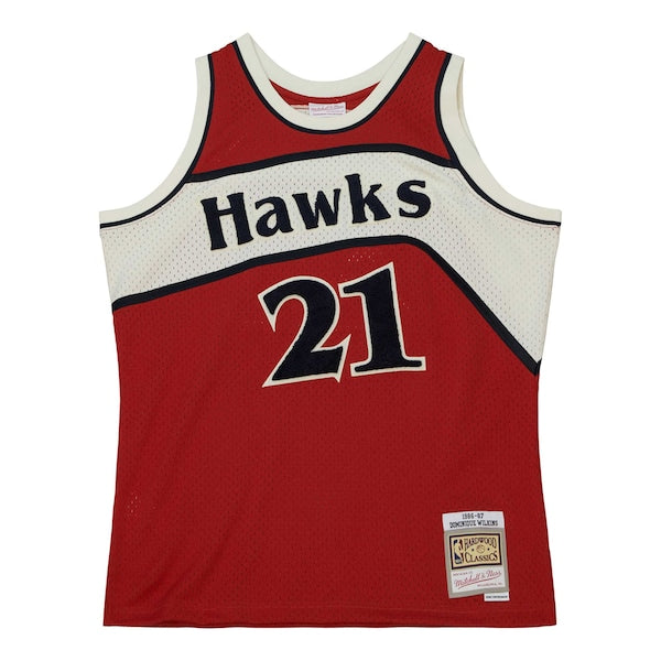 Dominique Wilkins Atlanta Hawks 1986/87 Hardwood Classics Off-Court Swingman Jersey - Red