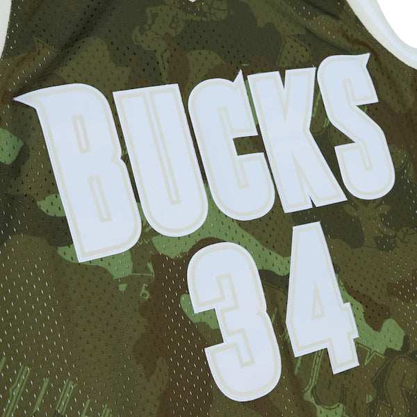 Ray Allen Milwaukee Bucks Hardwood Classics 2000/01 Ghost Green Swingman Jersey - Camo
