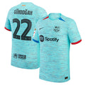 Ilkay Gündogan Barcelona Nike 2023/24 Third Authentic Jersey - Aqua/Royal/White