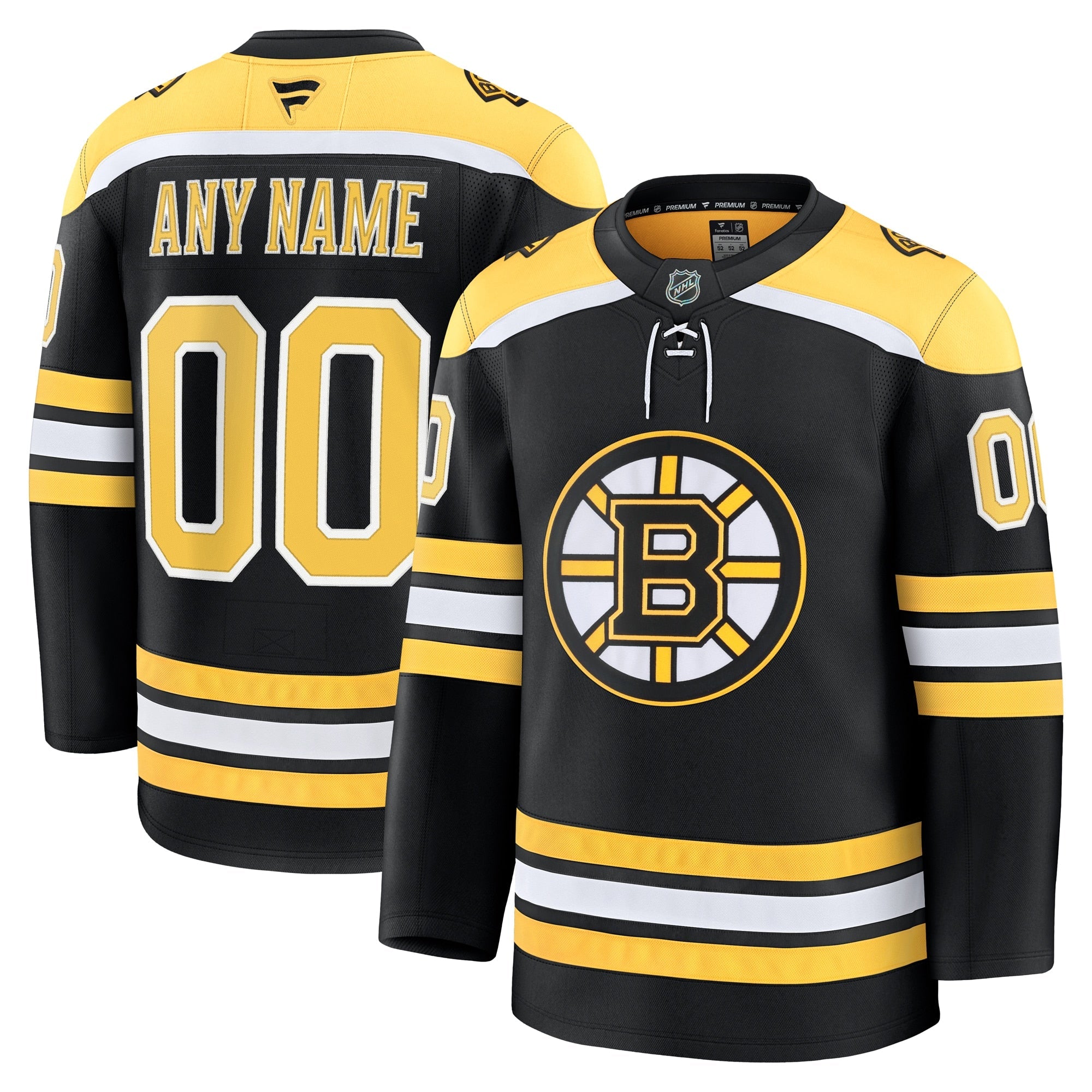 Boston Bruins  Away Premium Custom Jersey - White/Black