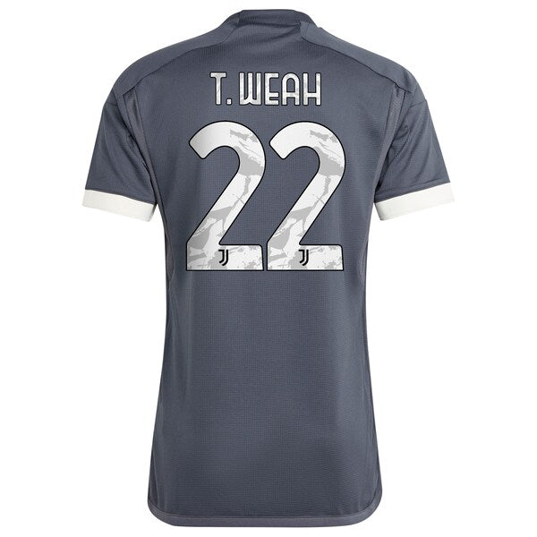 Timothy Weah Juventus adidas 2023/24 Third Replica Player Jersey - Gray/Black/White