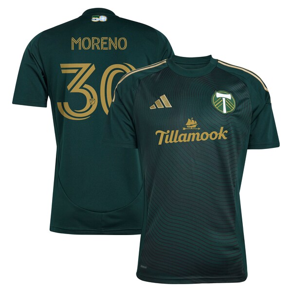 Santiago Moreno Portland Timbers adidas 2025 Forever Green & Gold Replica Player Jersey - Green
