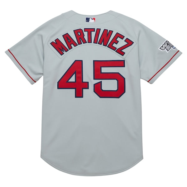 Pedro Martinez Boston Red Sox 2004 Cooperstown Collection Authentic Throwback Jersey - Gray