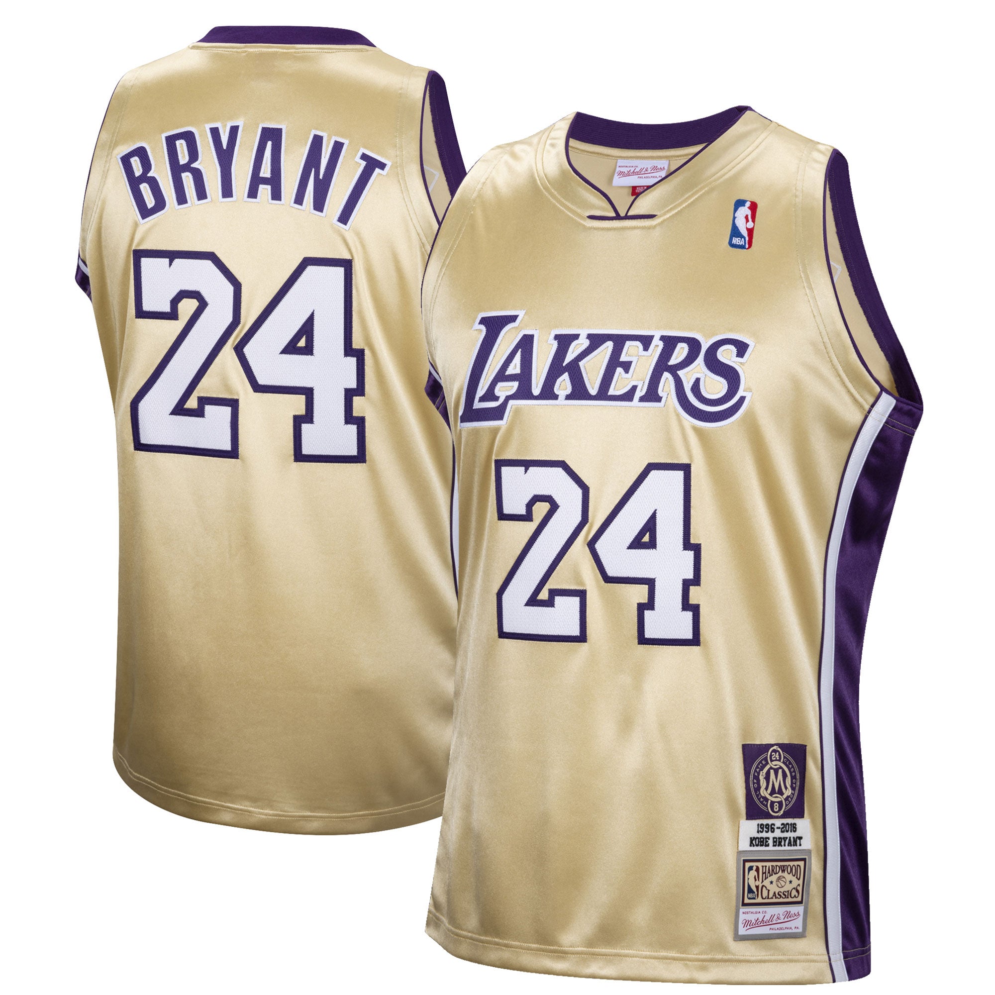 Kobe Bryant Los Angeles Lakers  Hall of Fame Class of 2020 #24 Authentic Hardwood Classics Jersey - Purple/Gold