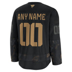 Detroit Red Wings  2024 Military Appreciation Personalized Long Sleeve Practice Jersey - Black