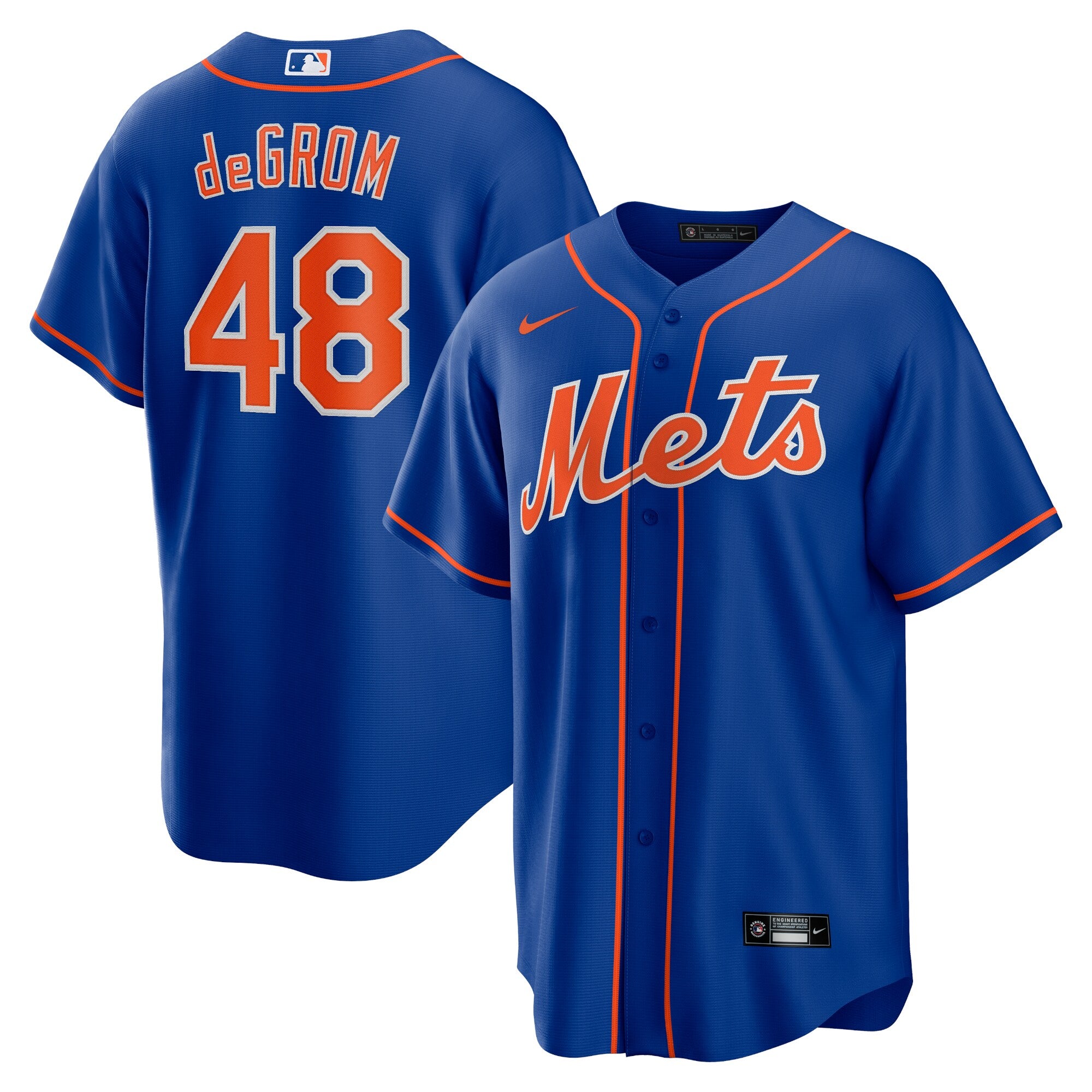 Jacob deGrom New York Mets Nike Road Replica Player Name Jersey - Gray/Royal