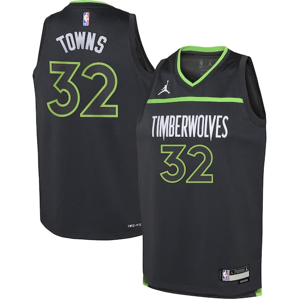 Karl-Anthony Towns Minnesota Timberwolves Jordan Brand Youth Swingman Jersey - Statement Edition - Black