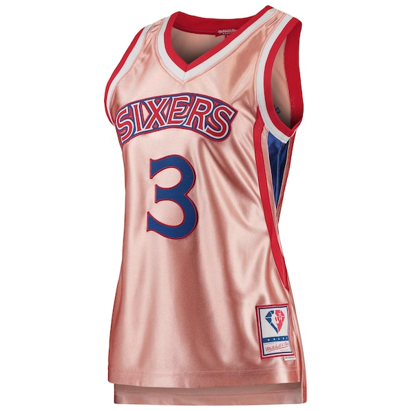 Allen Iverson Philadelphia 76ers Women's 75th Anniversary Rose Gold 1996 Swingman Jersey - Pink