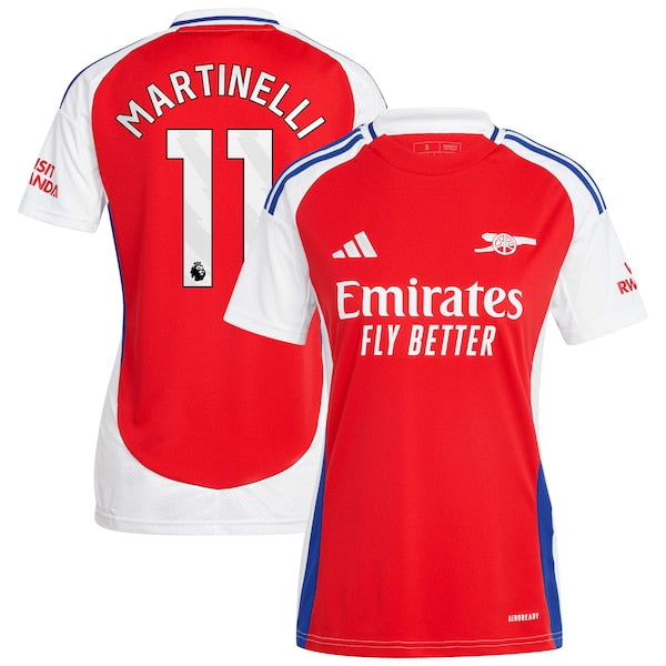 Gabriel Martinelli Arsenal adidas Women's 2024/25 Home Replica Player Jersey – Red