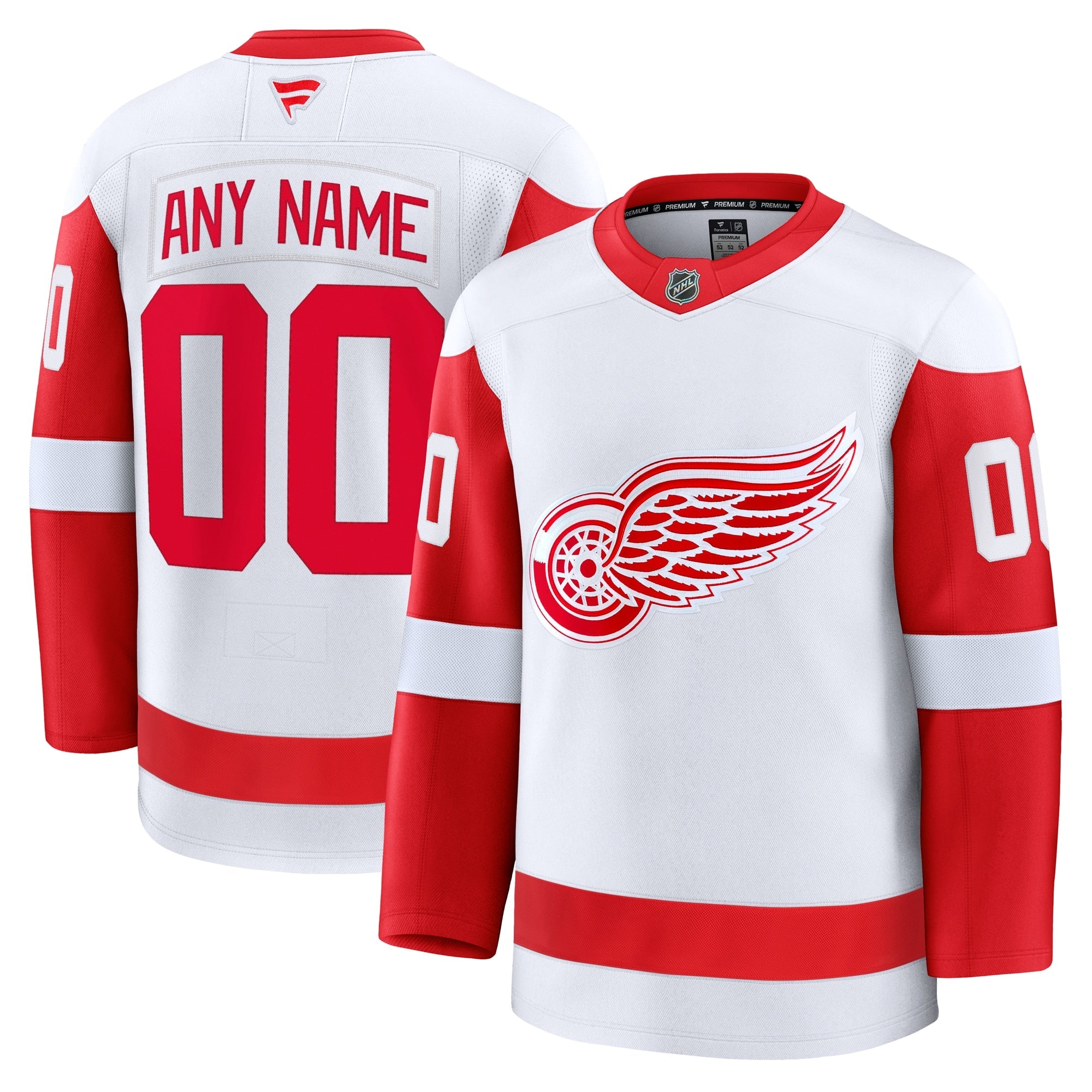 Detroit Red Wings  Home Premium Custom Jersey - Red/White