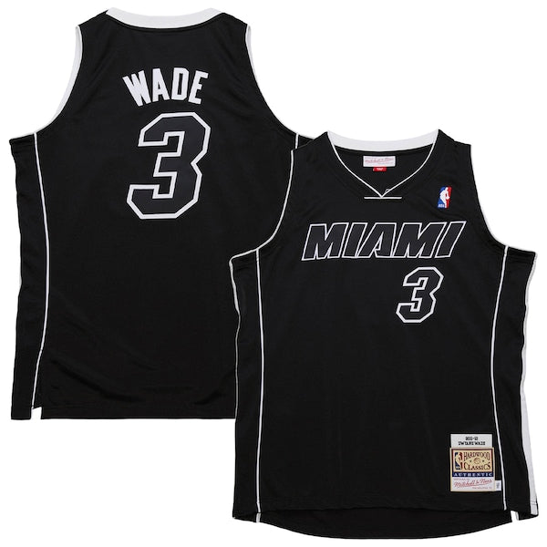 Dwyane Wade Miami Heat  2011/12 Hardwood Classics Authentic Jersey - Black