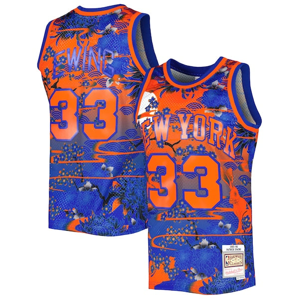 Patrick Ewing New York Knicks 1985/86 Hardwood Classics Lunar New Year Swingman Jersey - Blue