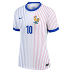 Kylian Mbappe France National Team Nike Women's 2024 Away Replica Jersey - White/Blue