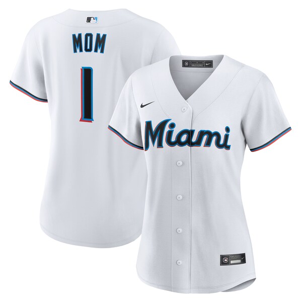 Miami Marlins Nike Women's #1 Mom Home Replica Jersey - White