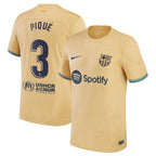 Gerard Pique Barcelona Nike 2022/23 Away Replica Player Jersey - Gold