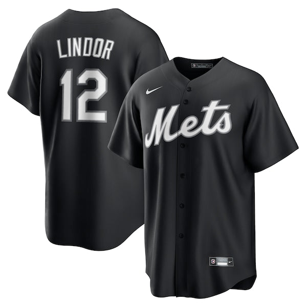 Francisco Lindor New York Mets Nike  Replica Player Jersey - Black