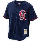 Bo Jackson California Angels Cooperstown Collection Mesh Batting Practice Button-Up Jersey - Navy