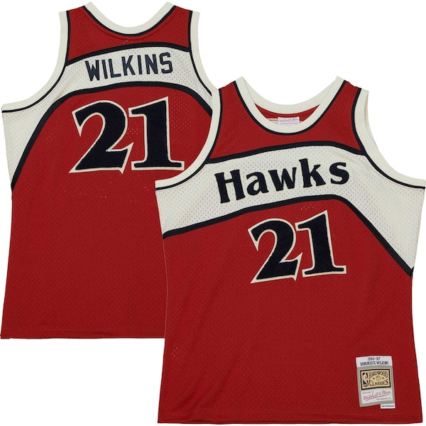Dominique Wilkins Atlanta Hawks 1986/87 Hardwood Classics Off-Court Swingman Jersey - Red