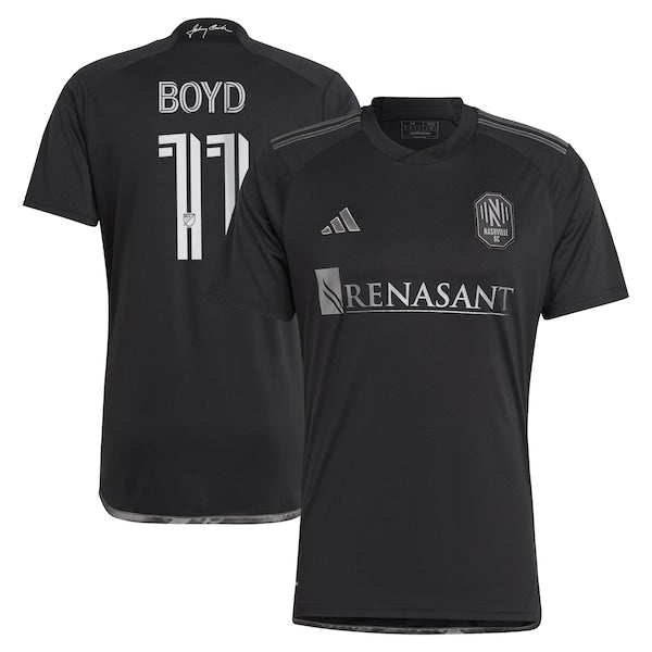Tyler Boyd Nashville SC adidas 2024 Man In Black Kit Replica Player Jersey - Black/Yellow