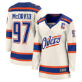 Connor McDavid Edmonton Oilers  Women's Alternate Breakaway Jersey - Light Beige/Royal