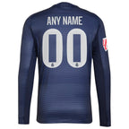 Los Merengues adidas 2025/26 Away Authentic Long Sleeve Custom Jersey - Blue/White