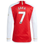 Bukayo Saka Arsenal adidas 2023/24 Home Replica Player Long Sleeve Jersey - Red