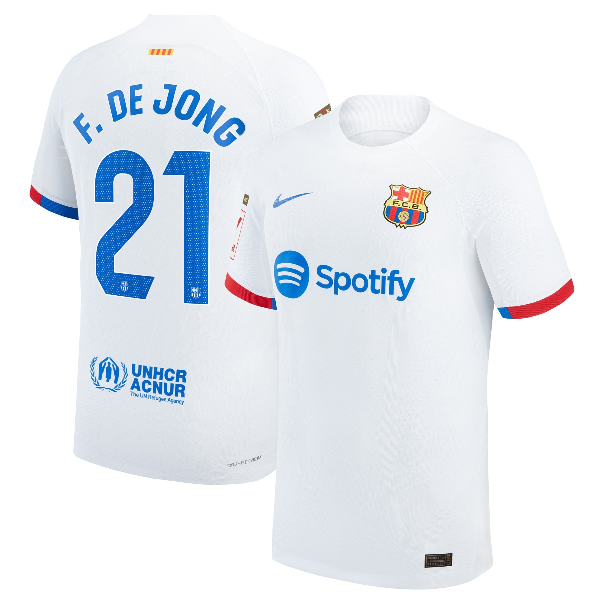 Frenkie de Jong Barcelona Nike 2023/24 Home Authentic Jersey - Royal/Aqua/White