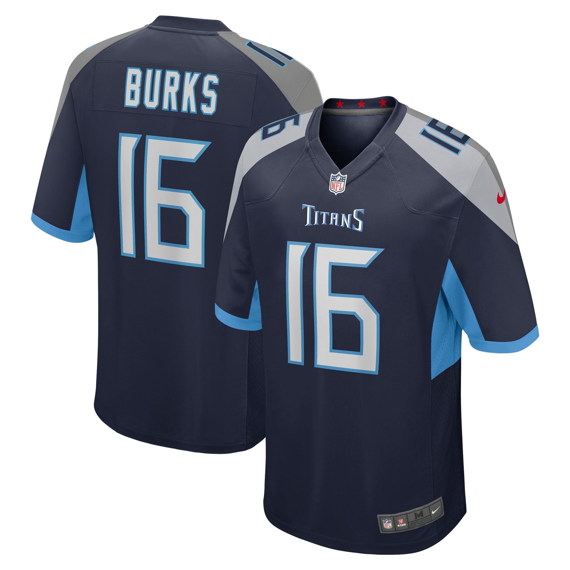 Treylon Burks Tennessee Titans Nike Oilers Throwback Alternate Game Player Jersey - Light Blue/Navy