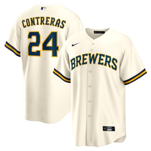 William Contreras Milwaukee Brewers Nike Home Replica Jersey - Cream