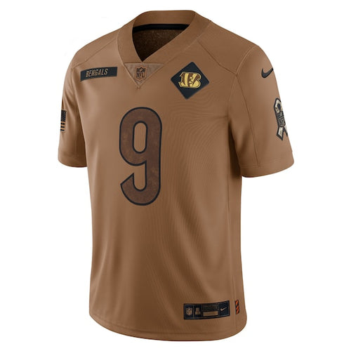 Joe Burrow Cincinnati Bengals Nike 2023 Salute To Service Limited Jersey - Brown