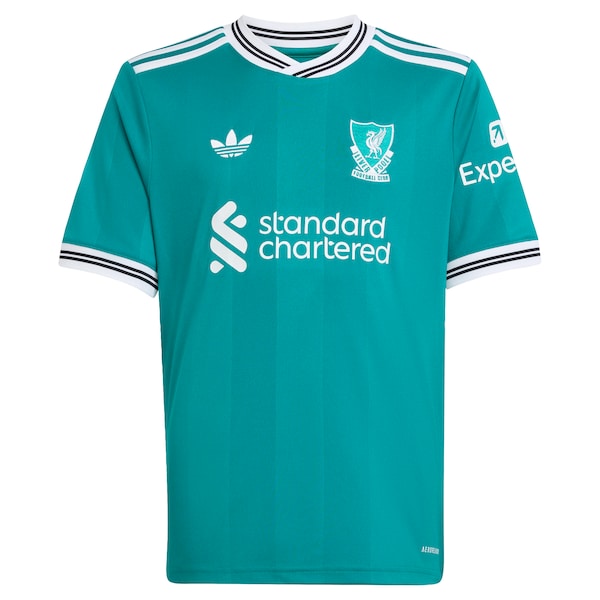 Virgil van Dijk Liverpool adidas Youth 2025/26 Third Replica Player Jersey - Green/Red