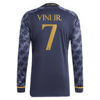 Vinicius Junior Los Merengues adidas 2023/24 Away Long Sleeve Replica Player Jersey - Navy