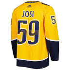 Roman Josi Nashville Predators adidas  Primegreen Authentic Player Jersey - Gold